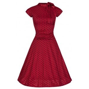 Dottie' Red Black Polka Tea Dress